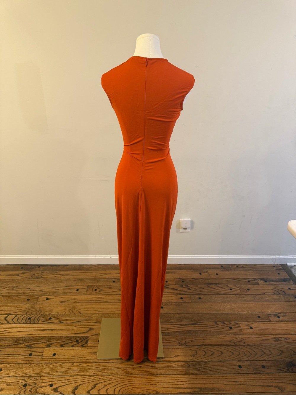 Christopher Esber Burnt Orange Cutout Maxi Dress with Front Knot - Picture 4 of 7
